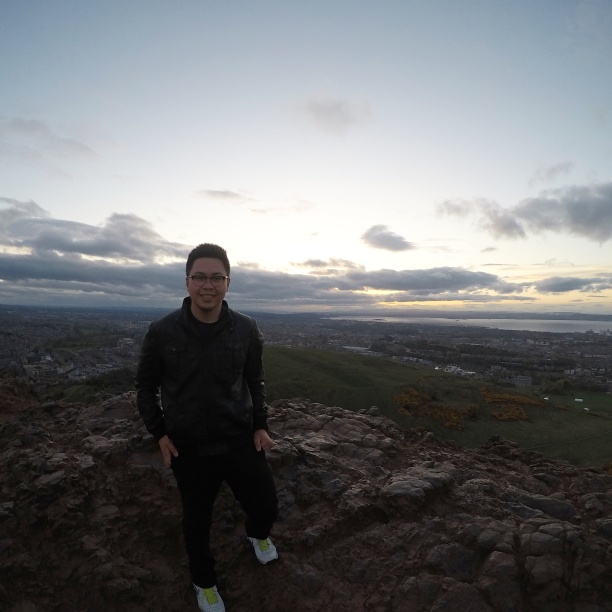 View at the Arthur's seat, cloudy sunset